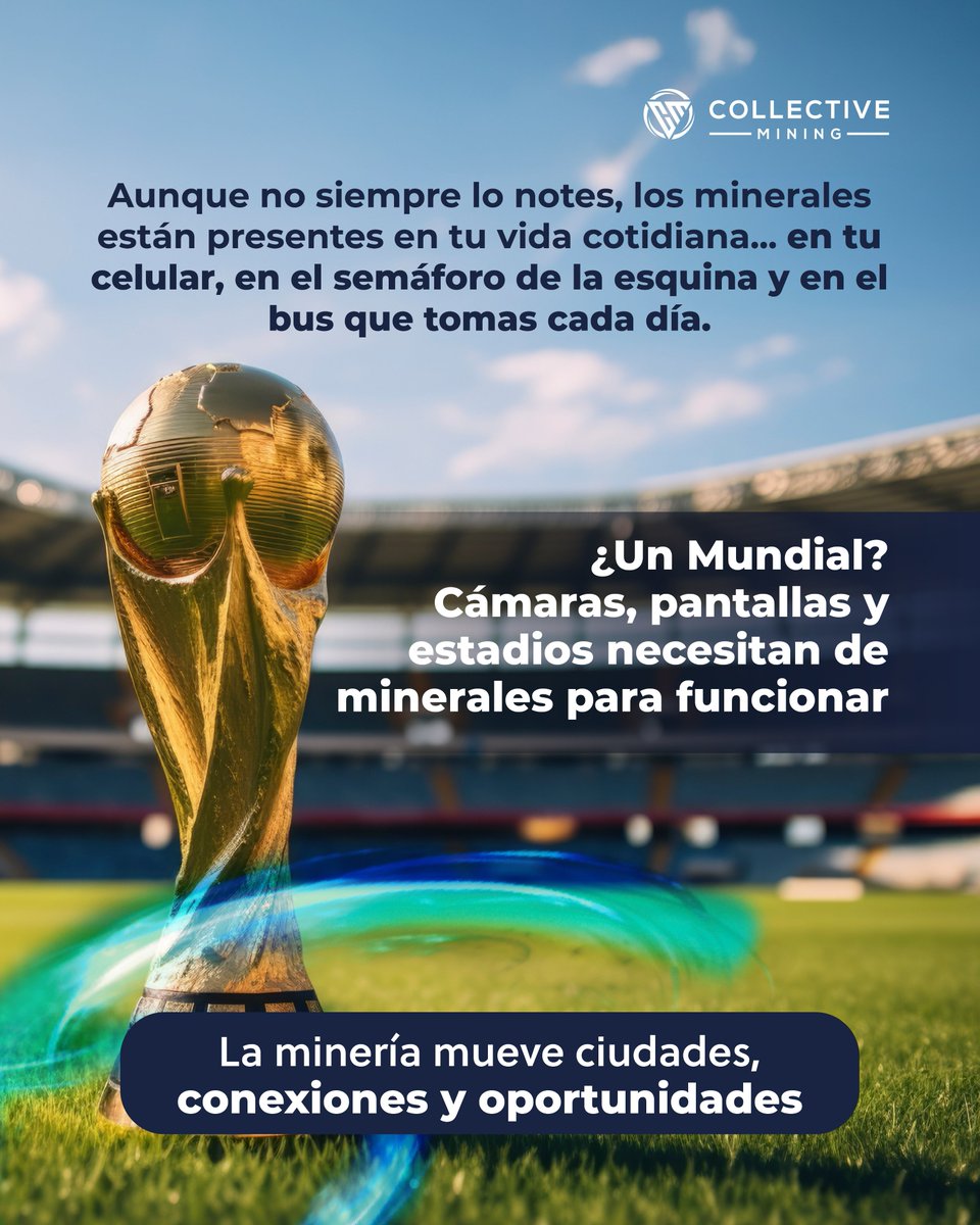 Collective_Col's tweet photo. ⚽️ 🙌🏼 El #MundialDeFútbol conecta al planeta a través de pantallas, cámaras y tecnología en tiempo real. Lo que pocas veces vemos es que detrás de esto, hay minerales haciendo posible esa experiencia. 

👉🏼 Los minerales hacen parte de la vida cotidiana, impulsan la innovación y conectan al mundo.