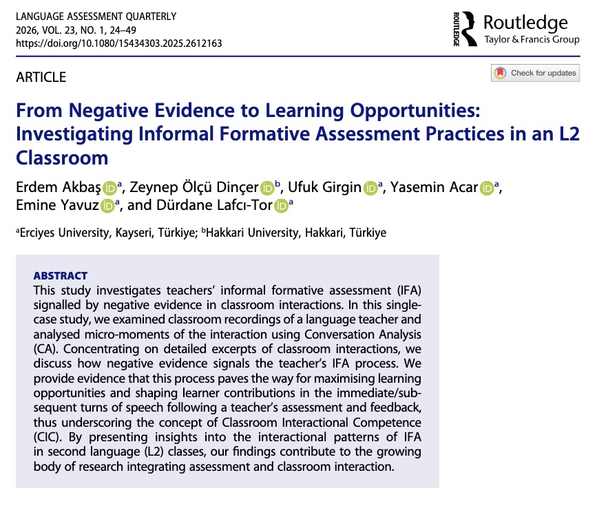 Language Assessment Quarterly tweet media
