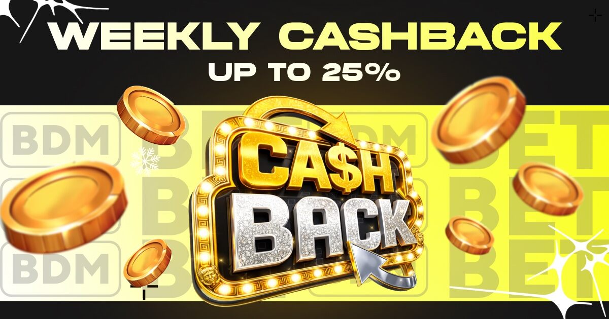 BDMBet's tweet photo. 🔴 Weekly Cashback: Up to 25% 🔴

🎰 Spin your favorite slots and enjoy the games you love
💰 Cashback rewards are added directly to your balance
🔄 Get an extra boost for your next gaming session

🔞

#casino #casinoonline #casinonight https://t.co/ZB2pH09aSS