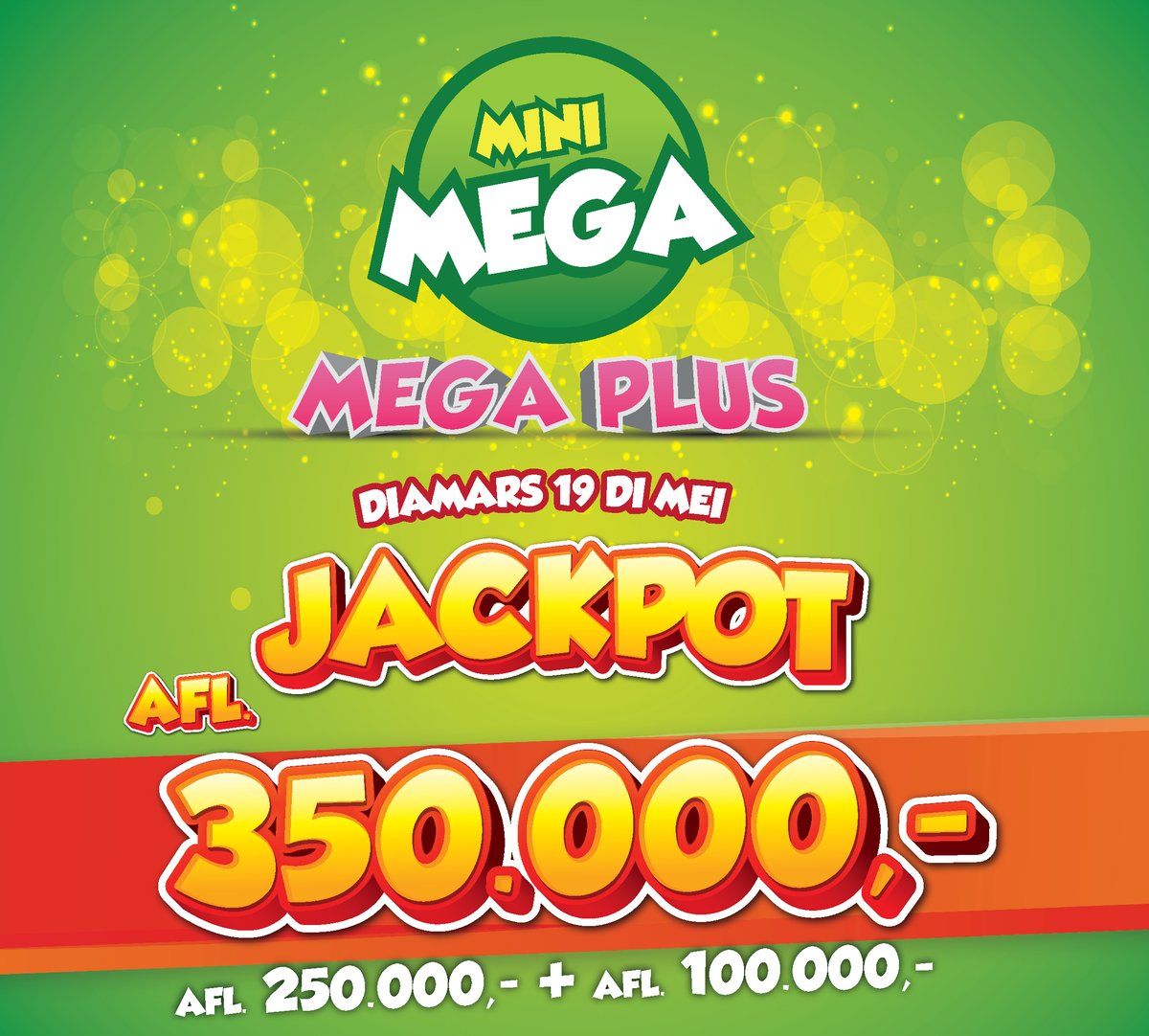 Lottoaruba's tweet photo. Bo a cumpra bo Mini Mega cu Mega Plus caba? Pasobra awe ta bo chens pa gana un total di 350 mil florin!
Pa hunga online🌐, bishita https://t.co/WmCKomtKT4
#lotto #cambiandobida #loteria #aruba #minimega #megaplus https://t.co/cfXtPsVzvX