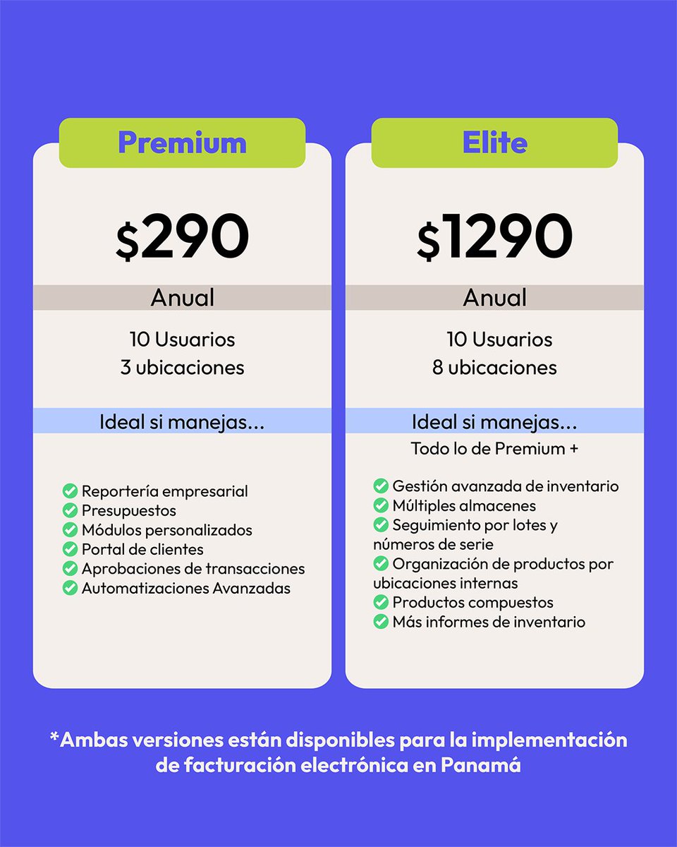 KlamaTech's tweet photo. ¿Premium o Elite? 👀
Zoho Books tiene planes diseñados para distintos tipos y tamaños de empresa, ayudándote a llevar tu contabilidad de forma automatizada y escalable.

¿No sabes cuál se adapta mejor a tu operación? Contáctanos para ayudarte elegir el ideal para tu negocio 🙌 https://t.co/BoKlA8E8N3