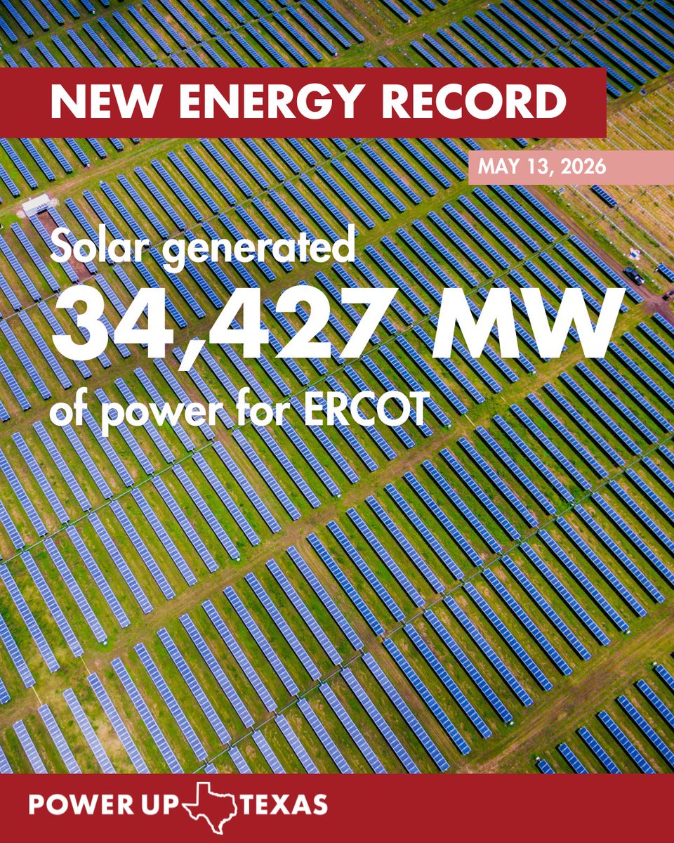 PowerUpTexas's tweet photo. This past week was huge for renewable energy with three new records set in ERCOT! https://t.co/CGNnzaJMhx