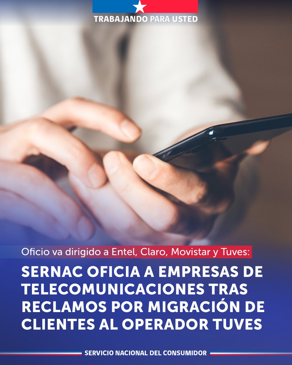 SERNAC's tweet photo. 📱Los usuarios acusan traspasos de cartera sin consentimiento, pérdida de beneficios comerciales pactados y cobros por servicios no prestados.

📋Con el oficio buscamos conocer todos los antecedentes relacionados con el traspaso de clientes.

Más en👉 https://t.co/Z1q6rRitUi https://t.co/zZhrCtmySo