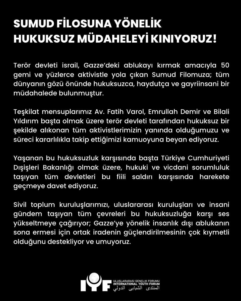 iyfoorgtr's tweet photo. SUMUD FİLOSUNA YÖNELİK HUKUKSUZ MÜDAHALEYİ KINIYORUZ! https://t.co/QfZjLmn7nP