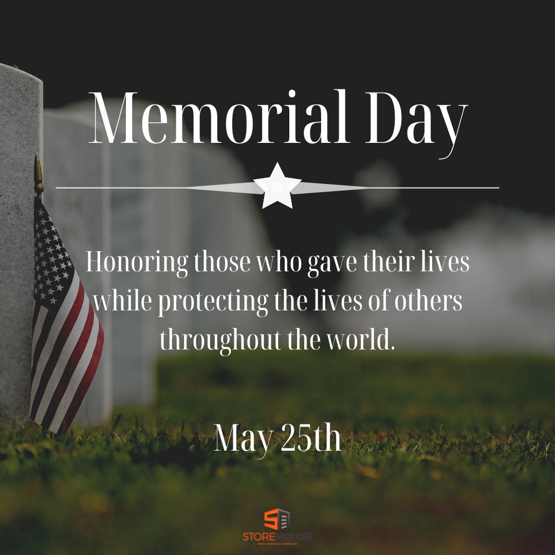 Storehousebham's tweet photo. On Memorial Day, we pause to remember and honor the brave heroes who made the ultimate sacrifice for our freedom. From our Storehouse Mini Storage family to yours, we wish you a meaningful day filled with gratitude, love, and remembrance. #MemorialDay #HonorAndRemember #family https://t.co/HWAGRITBm5