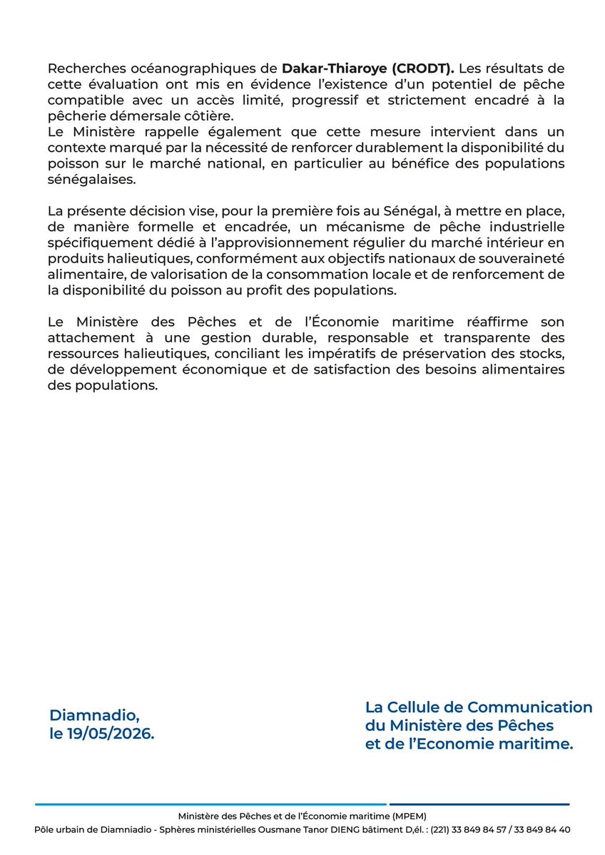 Ministère des Pêches et de l’Économie maritime tweet media