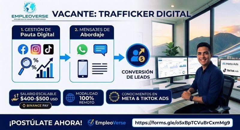 EmpleoVerse's tweet photo. Oportunidad de trabajo remoto
Postúlate en el link: https://t.co/jPod8hcfoS https://t.co/z6RpIdNVWy