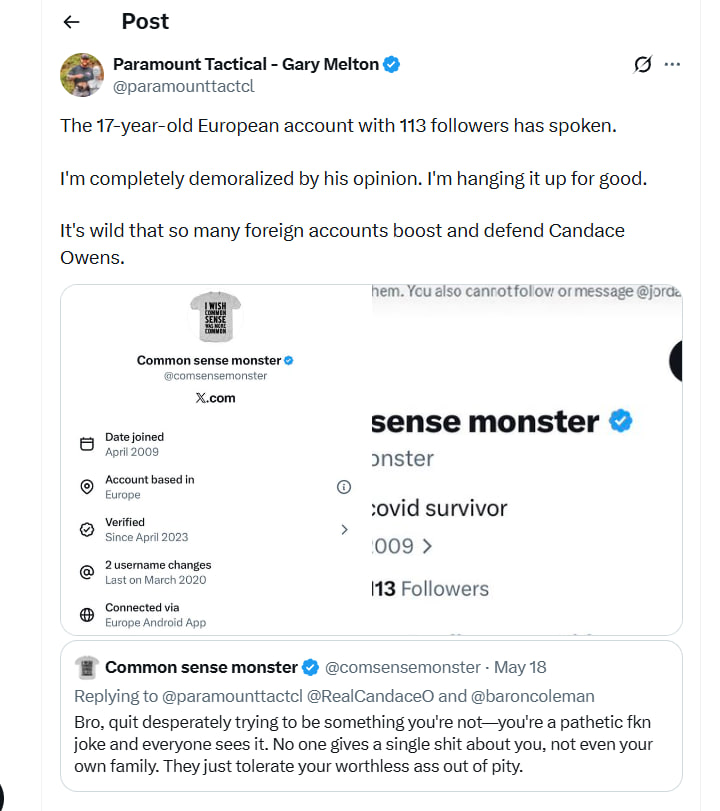 Common sense monster tweet media