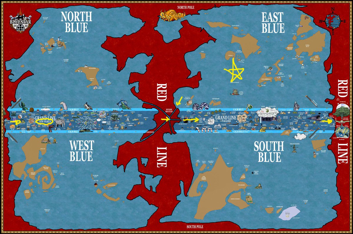 Nemesis_again03's tweet photo. @S4marath3na_ @newworldartur Star = start... this should answer ur questions.. new world Basically all the island in grand line on the left... (its there i circle it).. hope thats help https://t.co/6jxnRgqqK2
