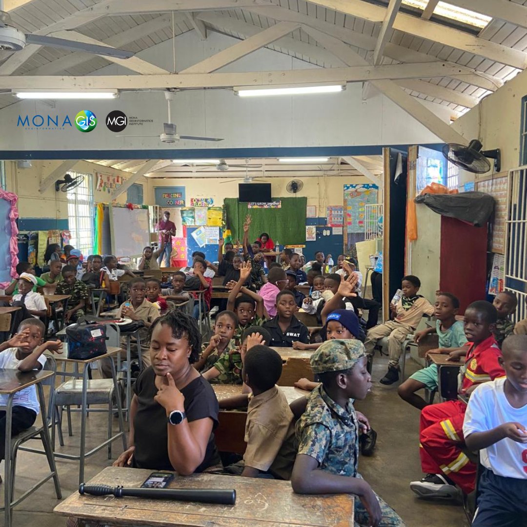 MGIMona's tweet photo. The future is bright! 🌍🚁 

The @MGIMona team was proud to engage students at August Town Primary School through hands-on GIS and drone activities during Career Day &amp; Boy’s Day. 

Inspiring the next generation of innovators starts now! #GIS #Drones #Youth #Boys #GISinJamaica https://t.co/j3otMUGHO7