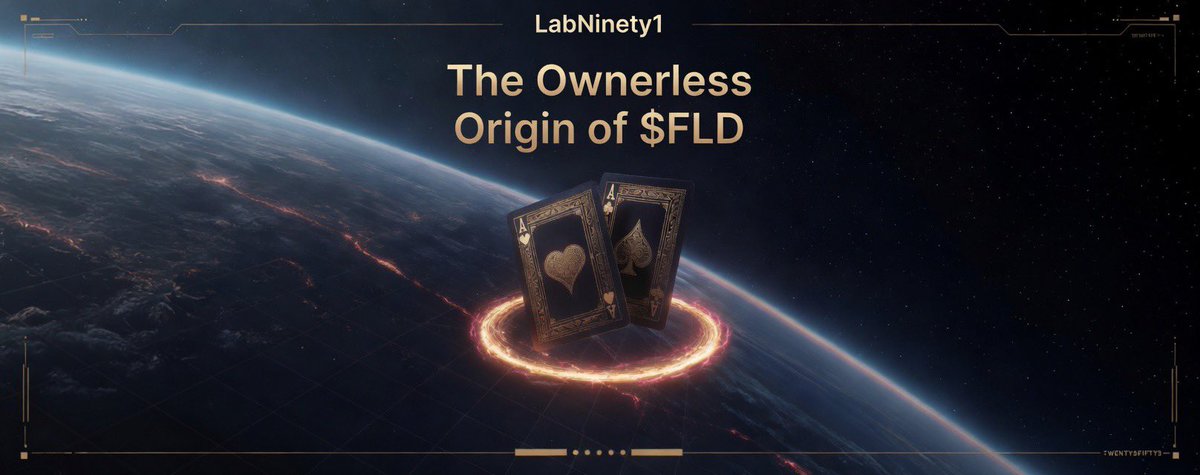 LabNinety1's tweet photo. Most tokens launch with team wallets, VC unlocks, and "trust us" vibes.

$FLD launched with none of that.

This is the origin story of a truly ownerless token. 👇 https://t.co/6av6Qgwc85