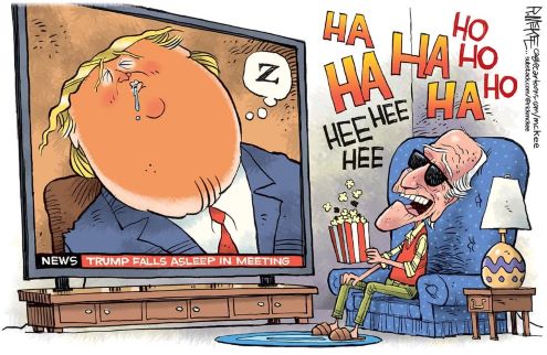 progsec's tweet photo. . 
🎯 Courtesy of artist/cartoonist Rick McKee  #SleepyTrump #Biden https://t.co/9JpBYNaPwi