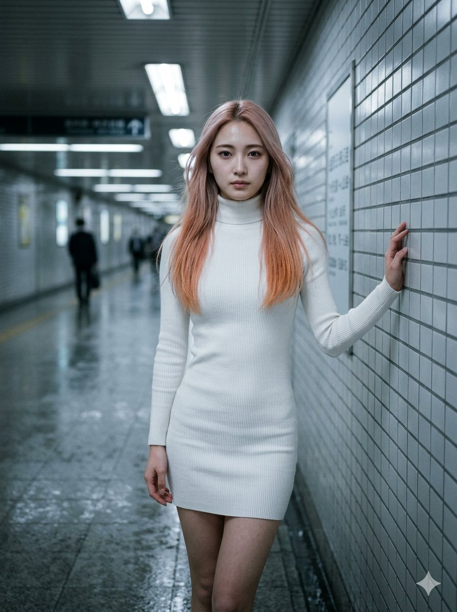 Subway Corridor Fashion Portrait