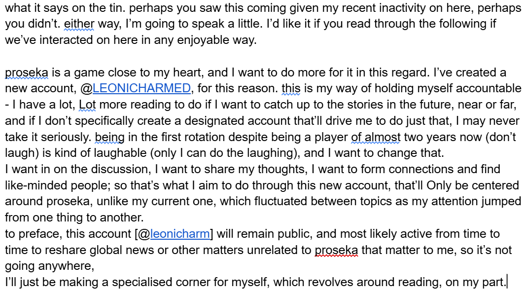 leonicharm's tweet photo. hello! it's been a while, and I encourage you to take a moment to read the following, it'd be greatly appreciated.

mutuals mentions ↓ https://t.co/G7tprj1uIU