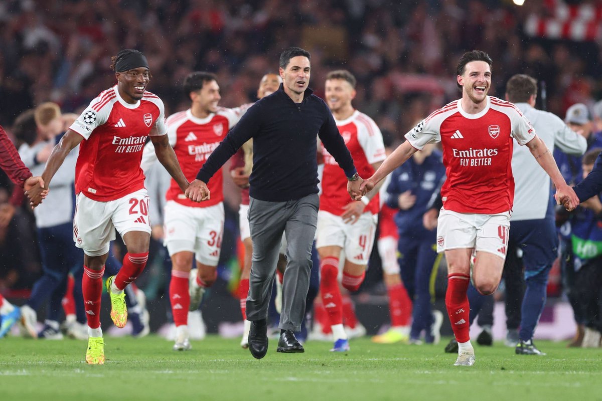 futtmais's tweet photo. Tem que respeitar Mikel Arteta:

- Assumiu o Arsenal fora da Champions e em reconstrução
- Conquistou a FA Cup em sua primeira temporada
- Ficou mais de cinco anos sem levantar um título de peso
- Após sete anos e três vices, superou Pep Guardiola e conquistou a Premier League
- Encerrou um jejum de 22 anos sem o título inglês
- Pode conquistar a Champions pela primeira vez na história do clube