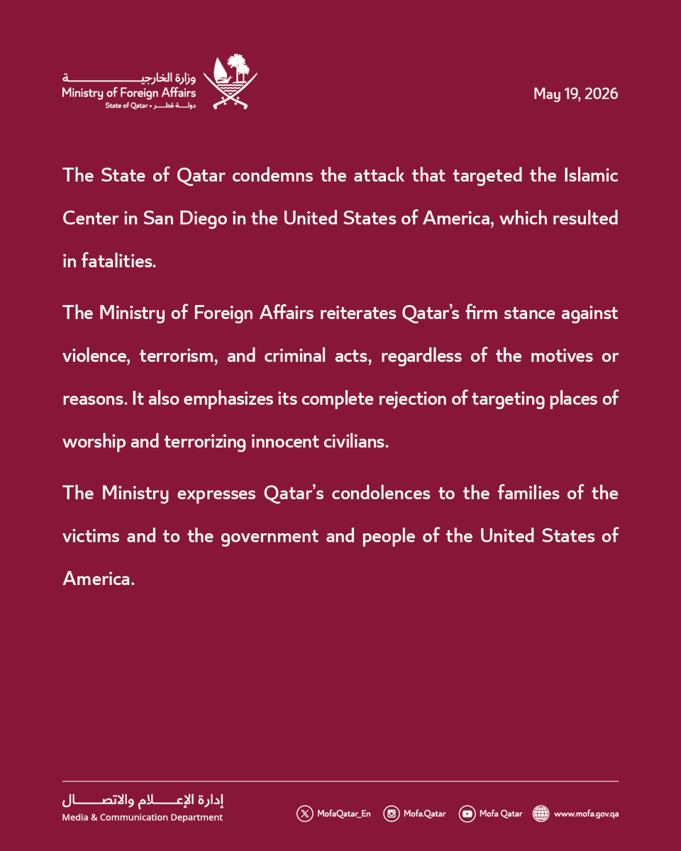 Ministry of Foreign Affairs - Qatar tweet media