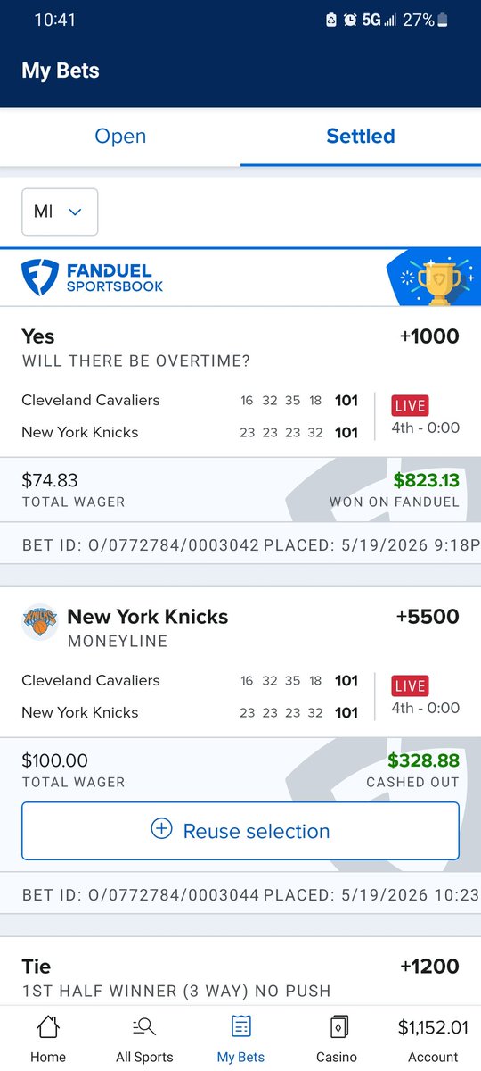 Snackisgood4us's tweet photo. @stockplaymaker1 Currently I am depress would have got $5k extra to invest... but I cash out too soon on the knicks. https://t.co/G0rAKmVExC