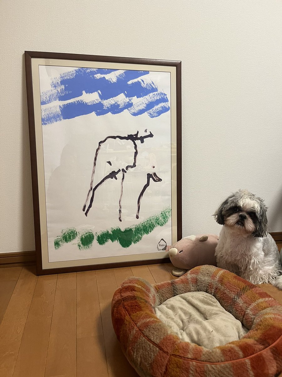 ひ*。様 海外作家様作　アートドール　お洒落をしたゾウ ゾウさんが描いてくれた 世界にたった一枚のアートをお迎えしました