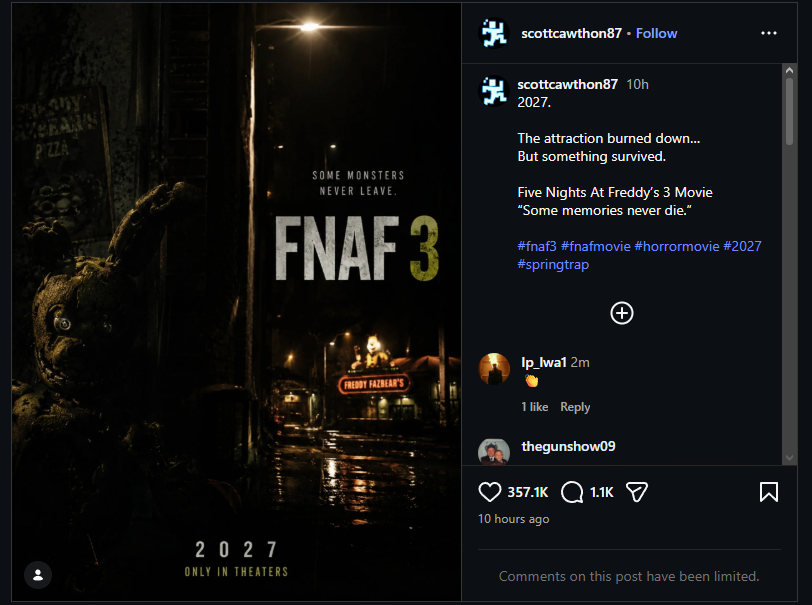 FNAF Cinematic Universe tweet media