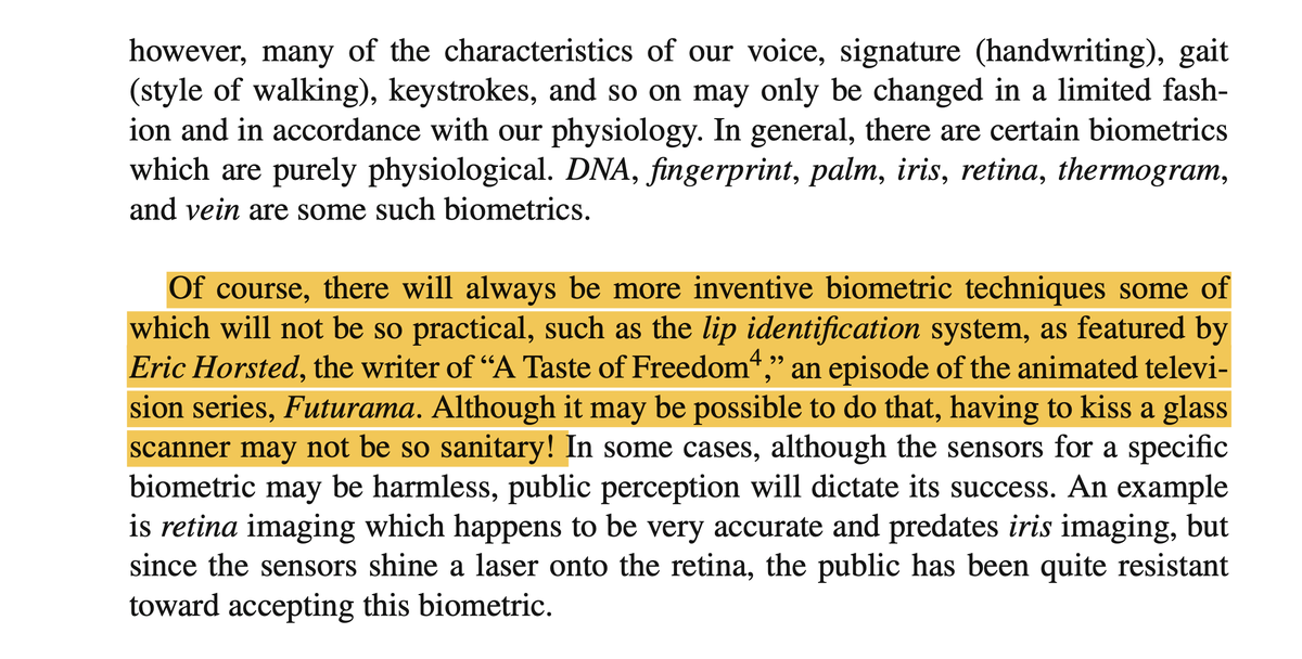 nsrCodes's tweet photo. Highly technical authors sometimes have to go to weird places to try to make the text "light" and "not so serious" for the reader.

Always appreciate the effort.

Source: Fundamentals of Speaker recognition by Homayoon Beigi https://t.co/xgD3SToJy3