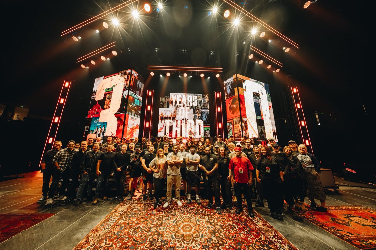thirdday's tweet photo. It takes a village to put on a show like this. THANK YOU to our incredible crew who set up and broke down the stage every single night. This tour would not have been possible without you. #TD30 https://t.co/SxXXXQ3ld1