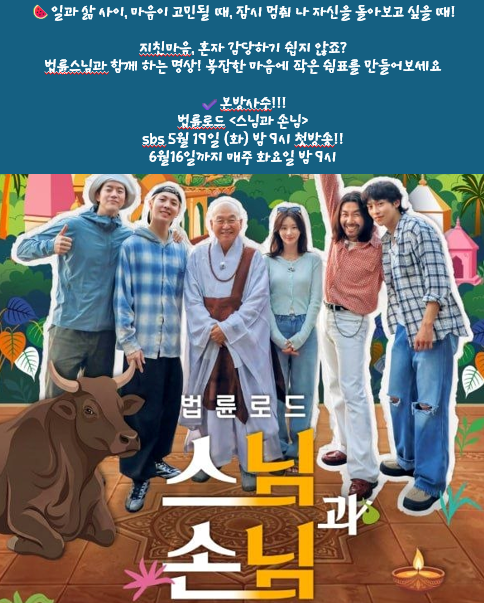 interbe8's tweet photo. sbs 스님과 손님 어제 첫방 나름신선했음. 매주 화요일 오후9시 많관부 https://t.co/mgVb425uzT