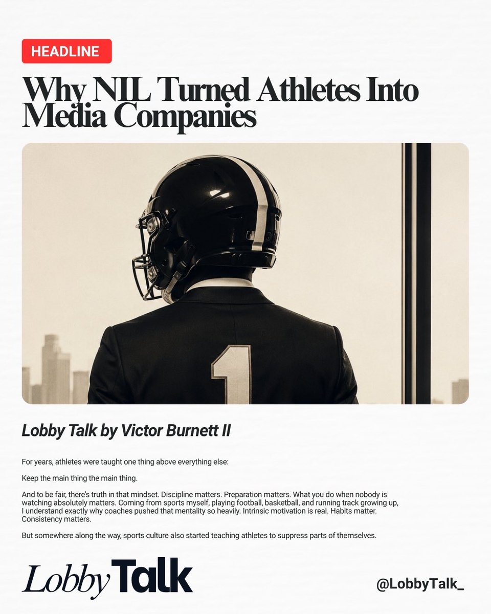 VicThaRuler's tweet photo. New article this week on Lobby Talk: “Why NIL Turned Athletes Into Media Companies” https://t.co/rtcmyLmBXW