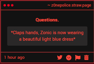 Zonic the Zone Cop. tweet media