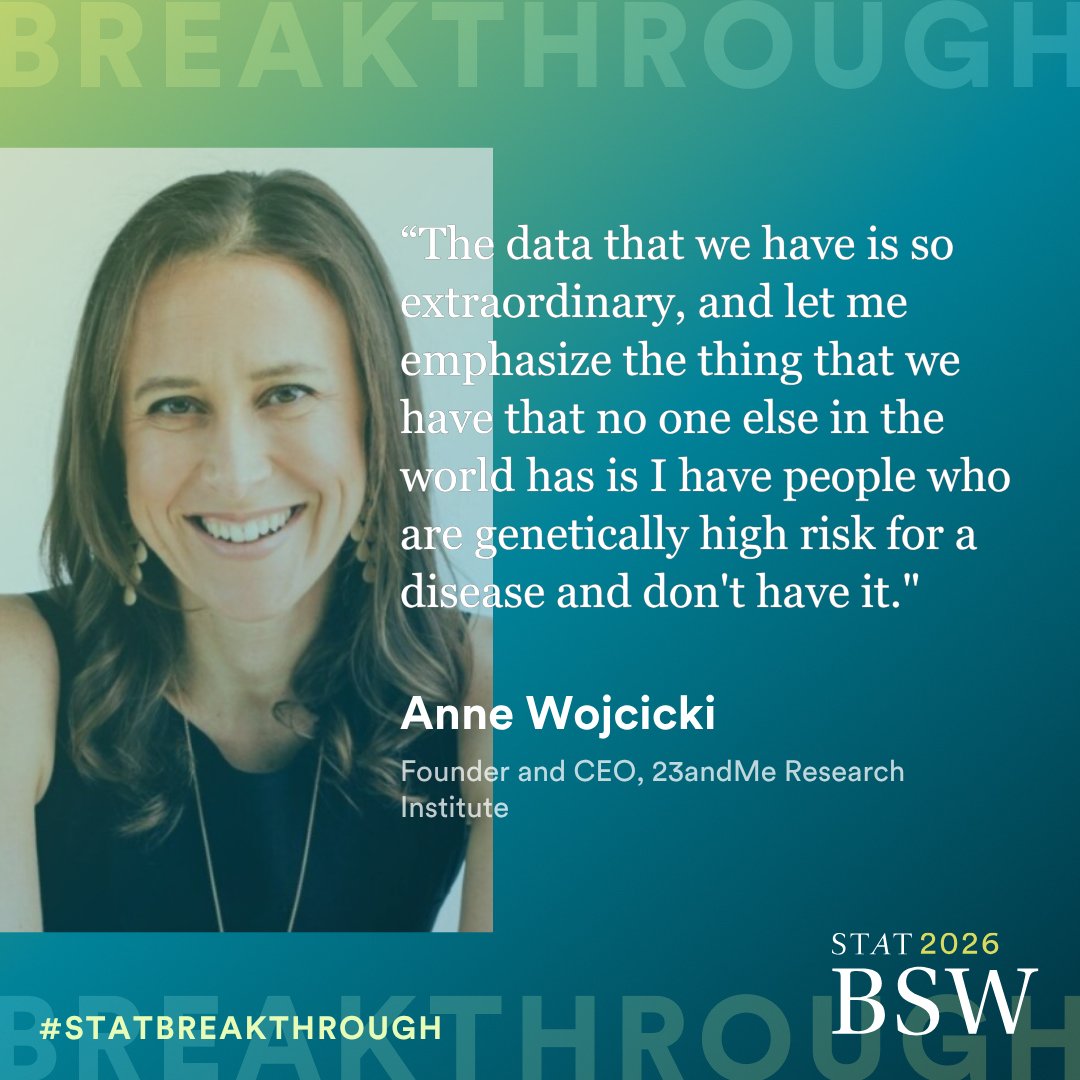 statnews's tweet photo. #STATBreakthrough @23andMe @annewoj23 https://t.co/3HKVBB4Xau