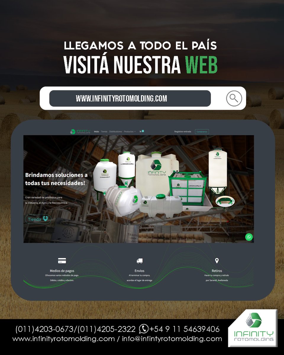 INFINITY_ARGEN's tweet photo. ✔️ Únicos tanques en Latinoamérica con el sistema CLAMP!

💻Visitá nuestra Página Web y conocé nuestros productos!

✍️Consultanos! Estamos para asesorarte!😉
#infinityrotomolding #industrias #agroindustria #fermentadores #tanquesdeagua #almacenamiento #clampsystem #Rotomoldeo https://t.co/mgzkb2YPlX