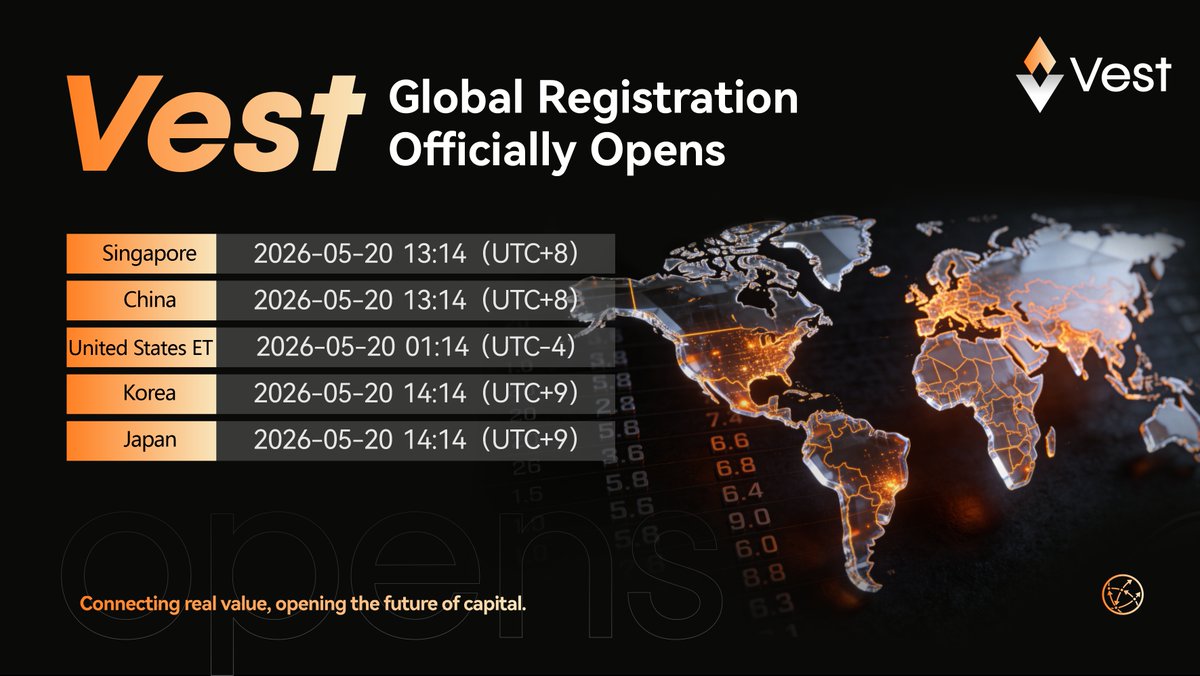 Vest_Global_'s tweet photo. 📣 VEST Global Registration opens May 20, 2026 — 13:14 SGT 🌍

Incubated by Anubis Labs and supported by CoinChief, VEST is building a Protocol-Governed Capital (PGC) network on Anubis Chain.

#VEST #PGC #RWA #Web3 #AnubisChain https://t.co/O2Fk3bINgc