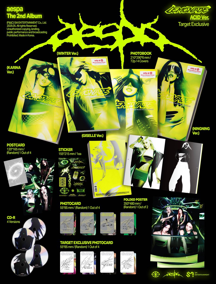 aespa トレカ 専用ページ ALBUM PREVIEW] A closer look at the signed exclusives of ACID Ver