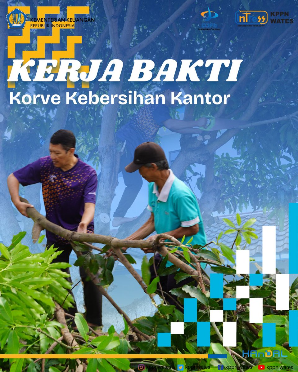 kppnwates's tweet photo. Partisipasi aktif seluruh pegawai dan PPNPN KPPN Wates dalam kegiatan korve lingkungan pada Jumat, 8 Mei 2026. Melalui gerakan ini, kita implementasikan budaya kerja yang bersih dan sehat demi kenyamanan bersama.  

#KPPNWates
#DJPbHAnDAL
#InTress
#AmanSetaraBersamaDJPb https://t.co/CT3n1zYTYK