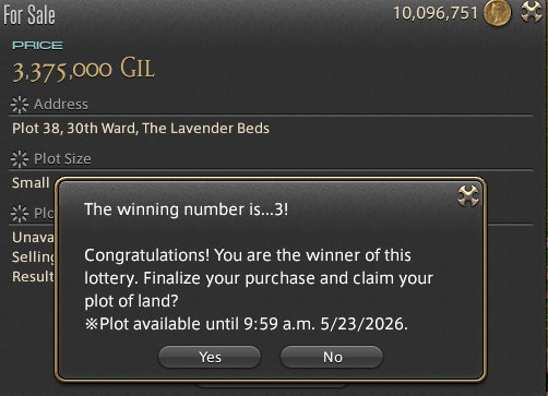 Shintuan's tweet photo. I finally won the Housing Lottery in Final Fantasy 14. Now I just need to wast a few hours of my life deciding how to fully decorate. https://t.co/ZB7hSqjveN