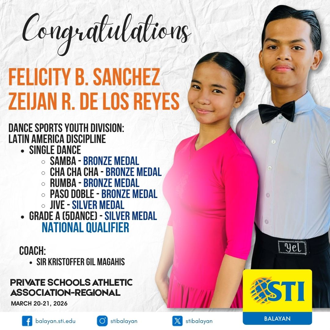 STIBalayan's tweet photo. 💃🕺 DANCESPORT – LATIN AMERICA &amp; MODERN STANDARD

✨ One team, countless achievements on the dance floor!

Congratulations to our talented dancers for their outstanding performance at the Private Schools Athletic Association – Regional:

#BeMore #BeSTI https://t.co/jt7kSJbLGc