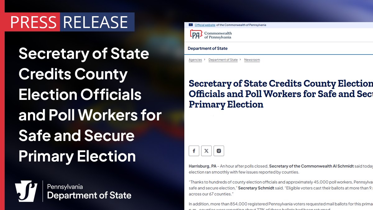 PA Department of State tweet media