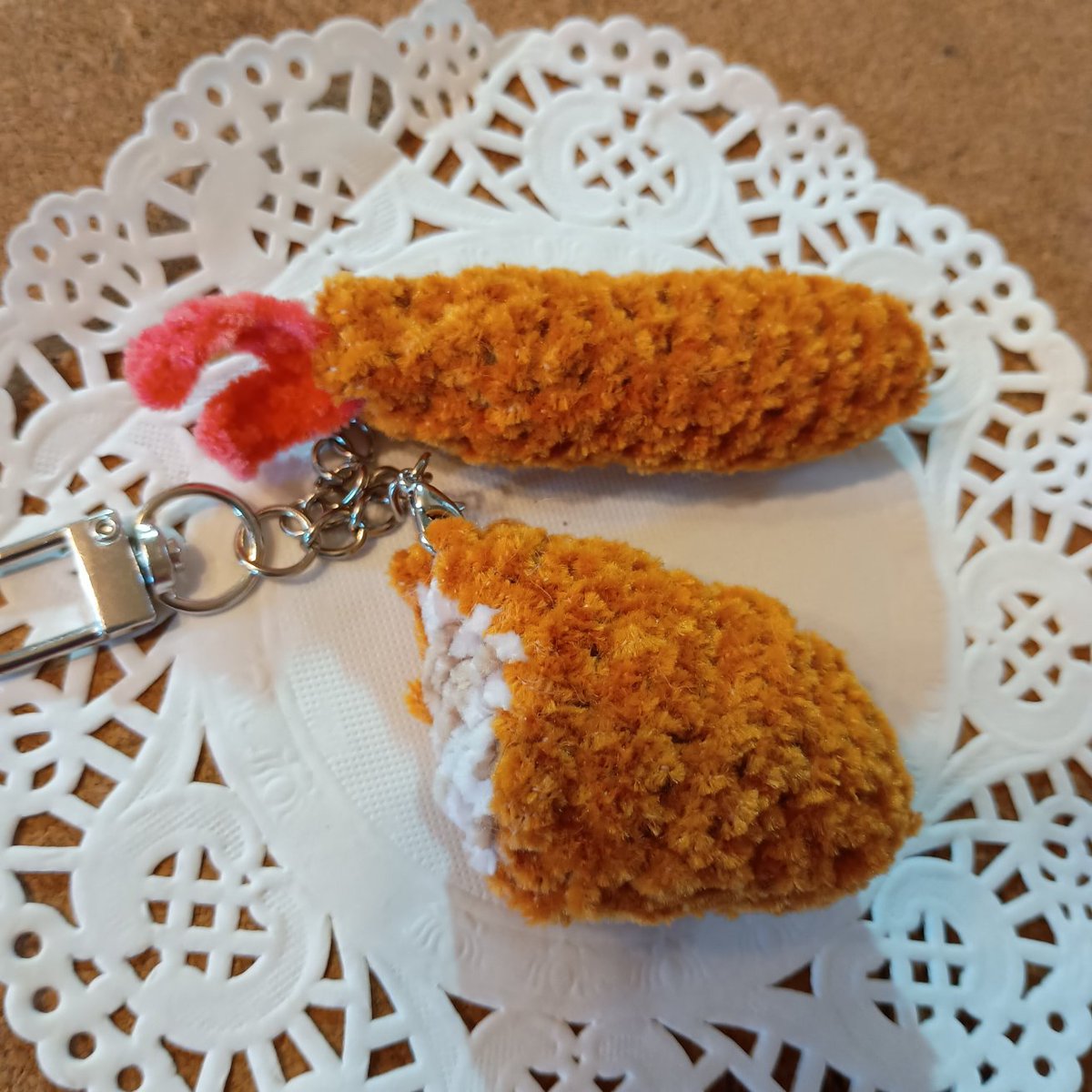 リアルコロッケ&エビフライストラップ エビフライとコロッケ（食べかけひき肉入り）セット イベント販売用