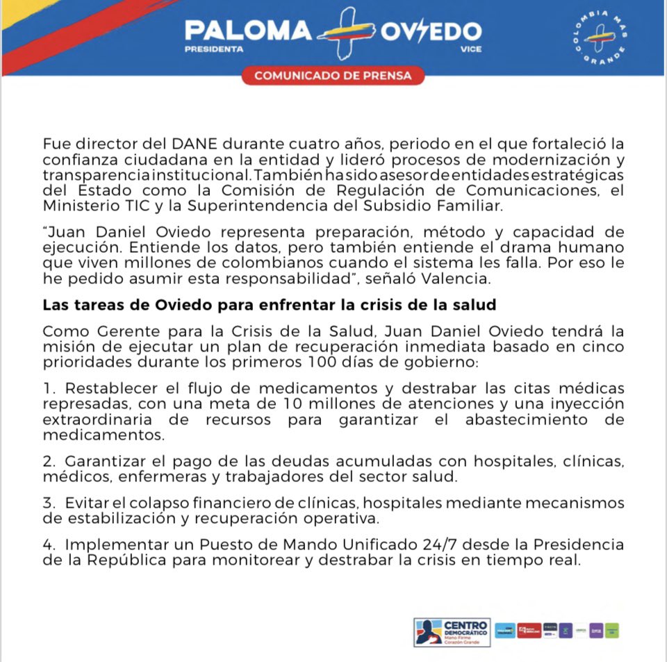 Prensa Paloma Valencia tweet media