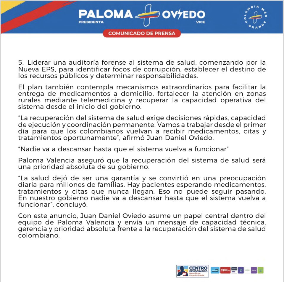 Prensa Paloma Valencia tweet media