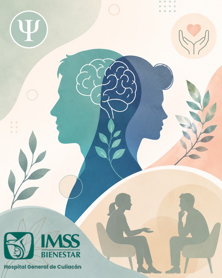 HGC_Hospital's tweet photo. 🧠💙En el marco del Día Nacional de la Psicóloga y el Psicólogo en México, el Hospital General de Culiacán IMSS-Bienestar “Dr. Bernardo J. Gastélum” reconoce y agradece la invaluable labor de las y los profesionales de la psicología. ✨
 💬Cuidar la salud mental también es salud. https://t.co/gjSOyOvKpy
