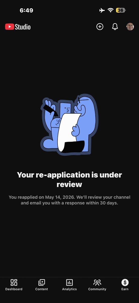 Cartoonsno44522's tweet photo. Hi @TeamYouTube  @YouTubeCreators , my YPP reapplication has been under review for 6 days now and I still haven’t received any update. I’ve already suffered major losses due to the delay. Could you please check if my application is still in queue or under review? Thank you. https://t.co/XxAlbM4oCa