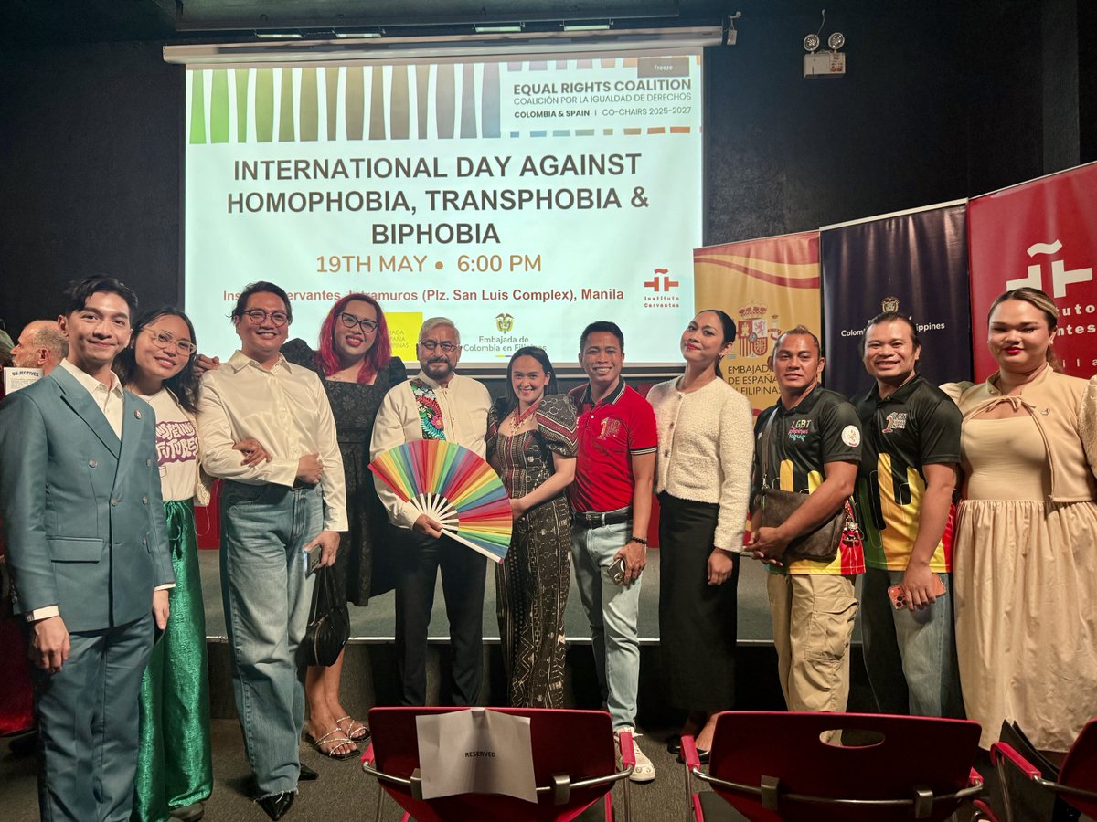 DanielHJoseph's tweet photo. Un gusto asistir a la conmemoración en Manila del Día Internacional contra la Homofobia, Bifobia y Transfobia de la Coalición de Igualdad de Derechos. Gracias a las Embajadas organizadoras: 🇪🇸 y 🇨🇴 https://t.co/pyT6sH05Lr