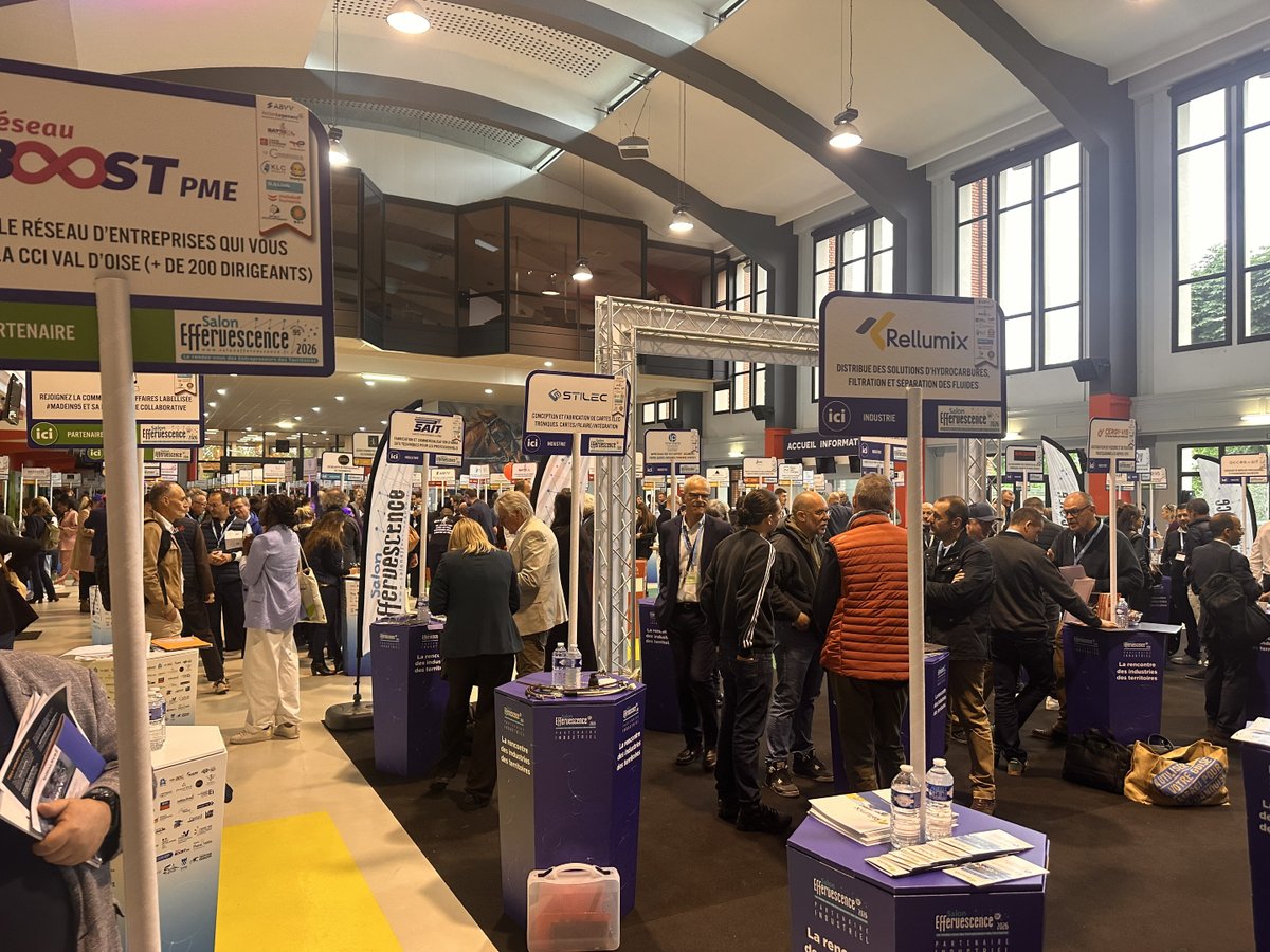 Medef95's tweet photo. Retour sur la 13ᵉ édition du salon Salon Effervescence 95 à l'Hippodrome d’Enghien – Soisy – Eaubonne , épicentre des échanges économiques du Val d’Oise. Un lieu emblématique, au cadre unique, où se croisent ambition, innovation et convivialité.

L’occasion idéale de rencontrer nos adhérents, d’élargir son réseau avec des entrepreneurs, industriels et acteurs clés du territoire, et d’accueillir de nouveaux talents pour découvrir les forces montantes de l’économie locale. Une journée qui prouve une nouvelle fois la vitalité économique du Département du Val d'Oise.

Le Medef Val d'Oise remercie toutes les entreprises, partenaires et réseaux mobilisés pour faire rayonner le Val d’Oise. 

hashtag#MEDEFValDOise hashtag#Effervescence2026 hashtag#ValDOise hashtag#ÉconomieLocale hashtag#RéseauEntrepreneurs
