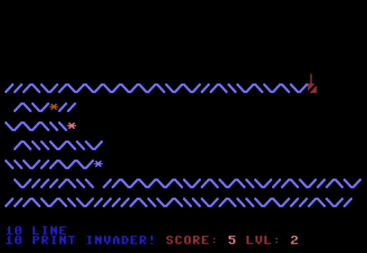 brewotakumag's tweet photo. 🎁 10 Line 10 PRINT Invader (2026) by m0nde for Commodore 64.

🔫 Defend yourself in 10‑PRINT purgatory! Shoot the invader before it reaches you.

URL: https://t.co/z2FXhdEmLw

#homebrew #commodore64 #c64 #retro #game #10line10printinvader https://t.co/1ctMn9hGEf