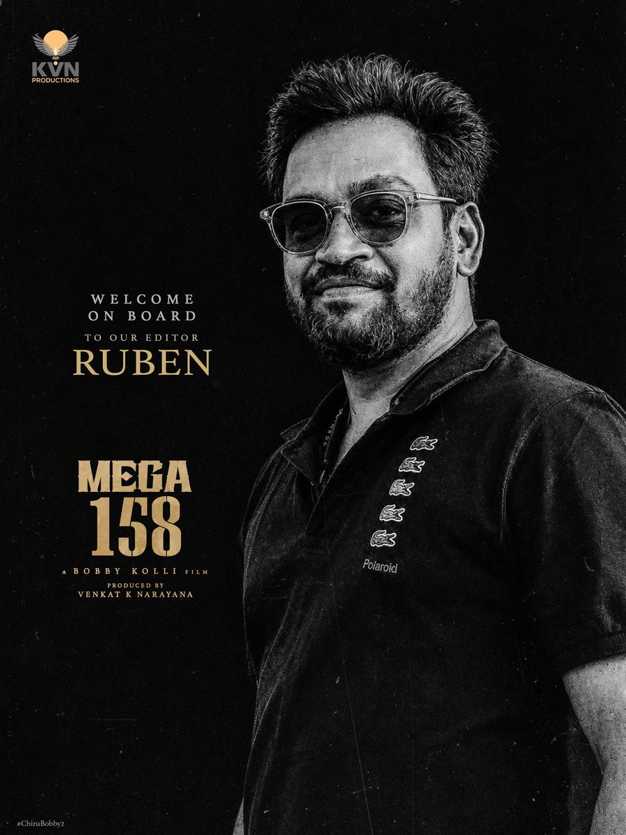 dirbobby's tweet photo. Thrilled to welcome the king of razor-sharp editing, @AntonyLRuben, to the powerful team of #MEGA158 🪓❤️‍🔥

His dynamic cuts and mass pulse will amplify every frame of MEGASTAR @KChiruTweets garu into an electrifying cinematic experience 🔥

#ChiruBobby2 Pooja Ceremony Tomorrow, MAY 21st ✨

@MusicThaman @vijaykartikdop @artkolla @KvnProductions