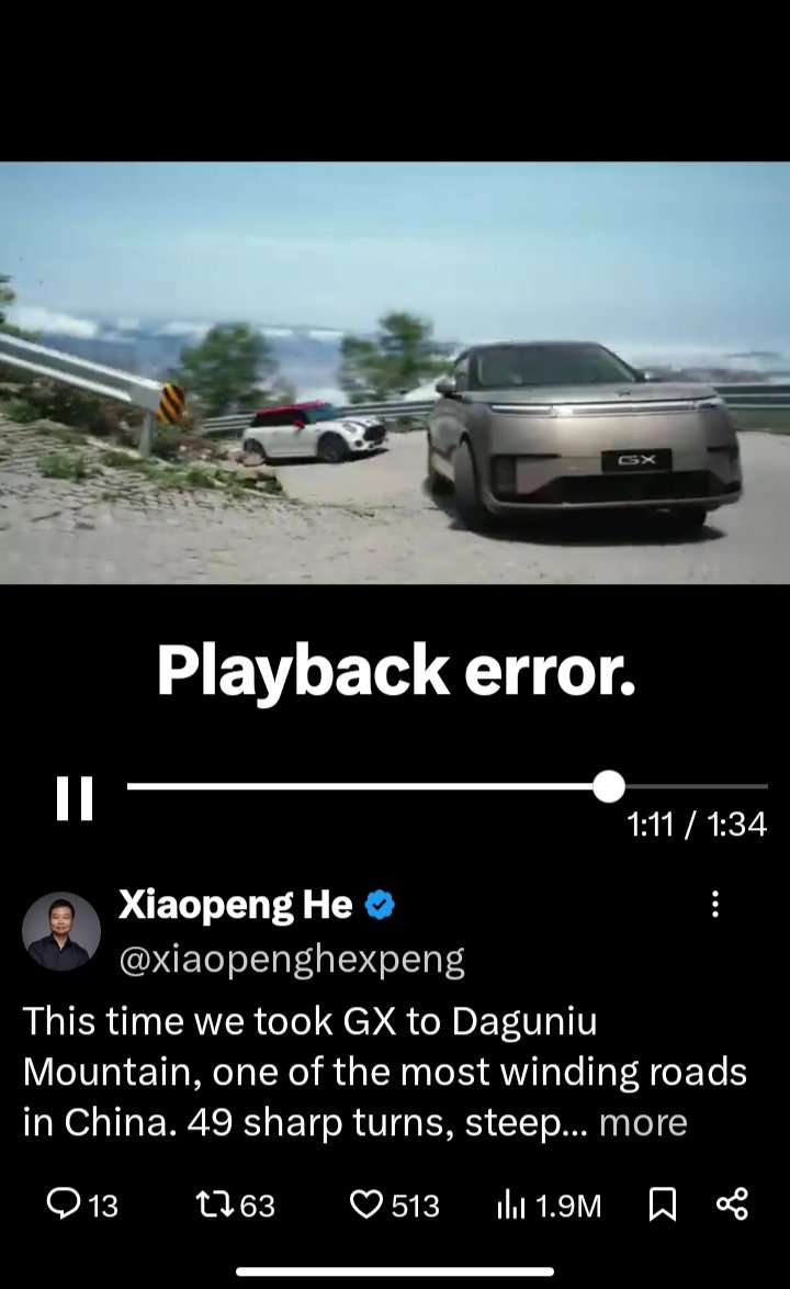 firstefe's tweet photo. @xiaopenghexpeng Too bad I couldn't complete the video 😔 what could be the cause of this? https://t.co/MjQ0agNahQ