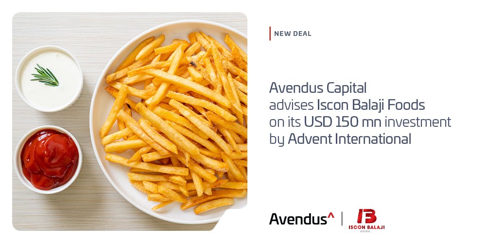 Avendus's tweet photo. 🔴#AvendusDealAlert: Thrilled to have advised Iscon Balaji Foods Private Limited (IBF), one of India’s leading processors of value-added frozen food products, on raising USD 150 mn from Advent International - part of a USD 215 mn Series A fundraise, with participation from 360 ONE Asset.

This transaction builds on our continued partnership with IBF team as they further scale a category-leading platform anchored in deep sourcing capabilities, high-quality manufacturing, and an expanding global presence.

This marks our 30th transaction in the Food & Beverages space. Proud to be an advisor of choice to India's F&B ecosystem, given the deal velocity it is experiencing.

Learn more👉https://t.co/KoDx2A16dS

#Consumer #FMCG #PrivateEquity #InvestmentBanking #NextIsTheOnlyLevel