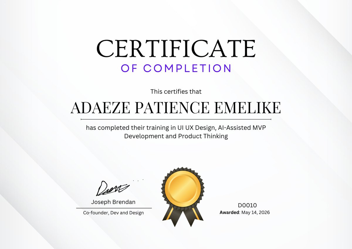 adakingg's tweet photo. A few months ago, I joined @devanddesignhq  with the goal of improving my skills and pushing myself to become a better designer. After completing more than 15 tasks, leading two teams, and working on one capstone project, I can confidently say I gained far more than I hoped for.

There were moments when things felt overwhelming, and times when it seemed like I wasn’t keeping up. But with the support of the amazing Dev and Design community and my team members, I was able to push through and successfully graduate.

Over the next couple of days, I’ll be taking you through the projects I worked on, especially our capstone project, @MechSketch  which was built using Antigravity.

I also want to say a big thank you to @Joe_brendan_  for putting this bootcamp together and teaching us with so much patience and care. I’m equally grateful to Victoria Edoziem for always being there for us, helping us navigate every roadblocks, and ensuring we stayed on track and got things done.

And to my teammates, thank you for being such amazing people to work with.

Now, it’s back to designing and building cool things that help people solve problems.