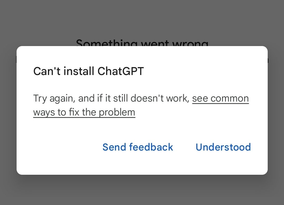 AnuNensey's tweet photo. @OpenAI unable to download and install chatgpt despite having paid subscription. What is going on? I am getting this message since yesterday. https://t.co/tFmAjQCxBP