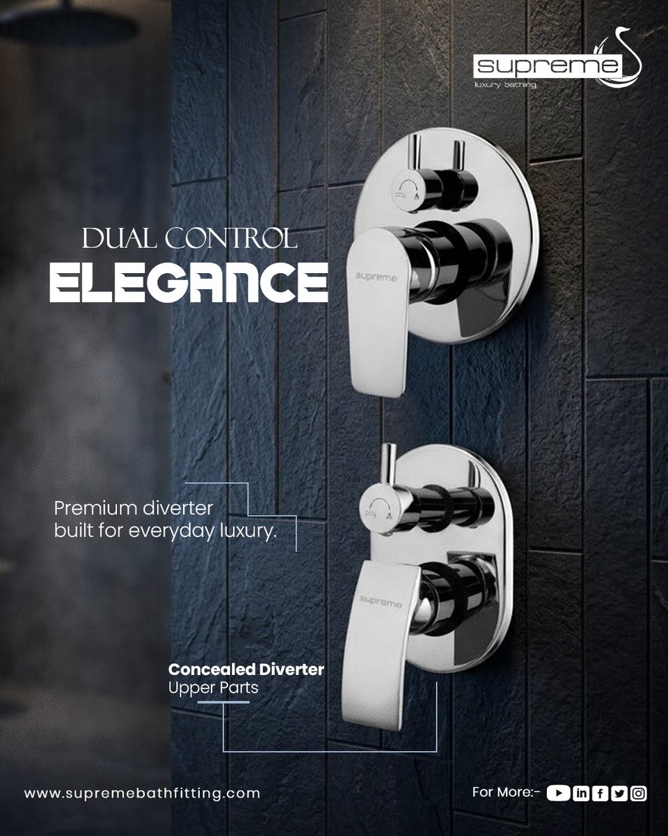 supreme_bath's tweet photo. The High Flow Divertor Complete Set by Supreme Bath Fittings is designed with a sleek concealed body for a clean premium look, effortless installation, and reliable performance with no complaints.
For more info:
https://t.co/xjh7Rdpntx
Email-info@supremebathfitting.com
#HomeDecor https://t.co/dHoPKb1kRC